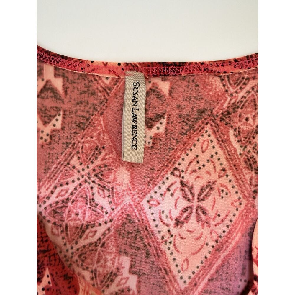 Y2K Babydoll Top Pink Sz Medium V-Neck 2000s Satin Tie Back Asymmetrical Sides - Picture 6 of 10